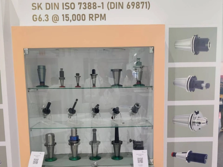 SK DIN ISO 7388-1 tool holders exhibited by Falcon Toolings at IMTEX 2023
