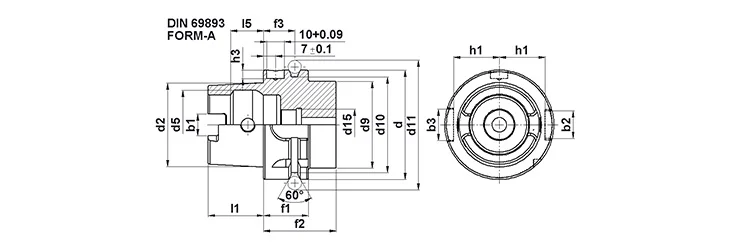 HSK-A DIN 69893 Shank Detail