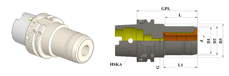 SK50 - HCNL HSK A100 HCNL Hydraulic Chuck