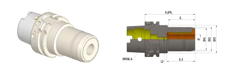 HSKA50 - HCNL HSK A63 HCNL Hydraulic Chuck