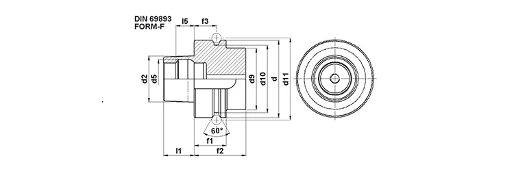 HSK-F DIN 69893 Shank Detail
