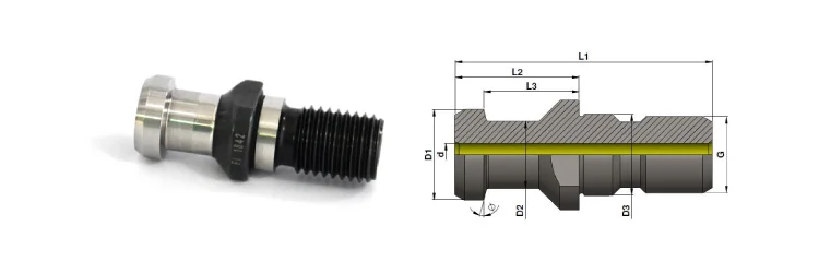Pull Stud - DIN 69872 A -WITH TC