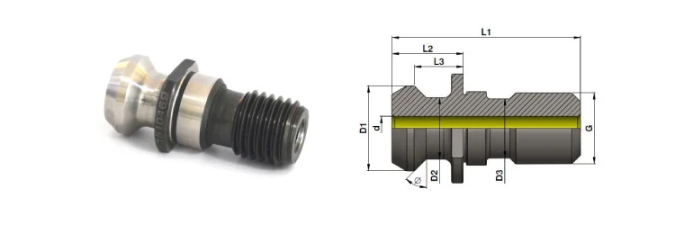 Pull Stud - ISO 7388 -WITH TC HOLE