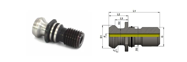 Pull Stud - ISO 7388 WITH TC O RING